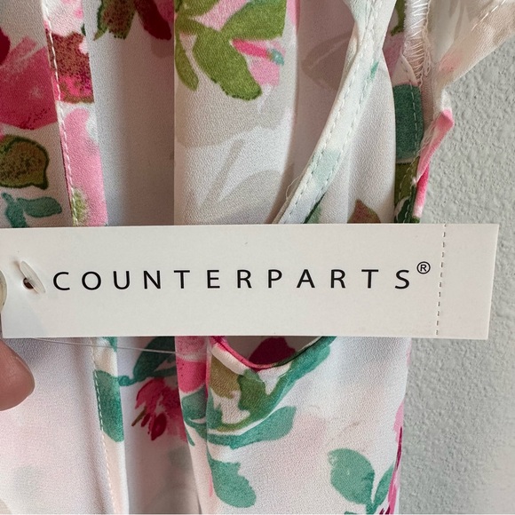 NWT‎ Counterparts Womens Lg Floral Print Blouse Romantic Coquette Cottage Pink - Picture 4 of 7